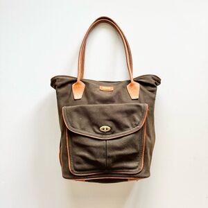 Vintage Eric Javits Brown Tan Tote Bag Rare